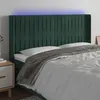 Image de vidaXL Tête de lit à LED Vert foncé 183x16x118/128 cm Velours