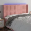 Image de vidaXL Tête de lit à LED Rose 183x16x118/128 cm Velours