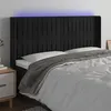 Image de vidaXL Tête de lit à LED Noir 203x16x118/128 cm Velours