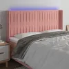 Image de vidaXL Tête de lit à LED Rose 203x16x118/128 cm Velours