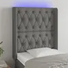 Image de vidaXL Tête de lit à LED Gris foncé 83x16x118/128 cm Tissu