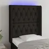Image de vidaXL Tête de lit à LED Noir 83x16x118/128 cm Tissu