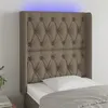 Image de vidaXL Tête de lit à LED Taupe 83x16x118/128 cm Tissu3124362