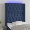 Image de vidaXL Tête de lit à LED Bleu 83x16x118/128 cm Tissu