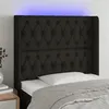 Image de vidaXL Tête de lit à LED Noir 93x16x118/128 cm Tissu