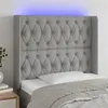 Image de vidaXL Tête de lit à LED Gris clair 103x16x118/128 cm Tissu3124374