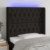 Image de vidaXL Tête de lit à LED Noir 103x16x118/128 cm Tissu3124376