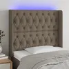 Image de vidaXL Tête de lit à LED Taupe 103x16x118/128 cm Tissu