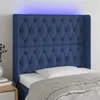 Image de vidaXL Tête de lit à LED Bleu 103x16x118/128 cm Tissu