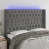 Image de vidaXL Tête de lit à LED Gris foncé 147x16x118/128 cm Tissu3124383