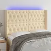 Image de vidaXL Tête de lit à LED Crème 147x16x118/128 cm Tissu
