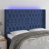 Image de vidaXL Tête de lit à LED Bleu 147x16x118/128 cm Tissu