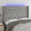 Image de vidaXL Tête de lit à LED Gris clair 163x16x118/128 cm Tissu