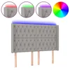 Image de vidaXL TÃªte de lit Ã  LED Gris clair 163x16x118/128 cm Tissu