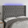 Image de vidaXL Tête de lit à LED Gris foncé 163x16x118/128 cm Tissu