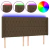 Image de vidaXL TÃªte de lit Ã  LED Marron foncÃ© 183x16x118/128 cm Tissu