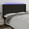 Image de vidaXL Tête de lit à LED Noir 203x16x118/128 cm Tissu