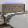 Image de vidaXL Tête de lit à LED Taupe 203x16x118/128 cm Tissu