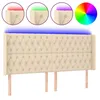 Image de vidaXL TÃªte de lit Ã  LED CrÃ¨me 203x16x118/128 cm Tissu