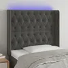 Image de vidaXL TÃªte de lit Ã  LED Gris foncÃ© 93x16x118/128 cm Velours