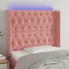 Image de vidaXL Tête de lit à LED Rose 93x16x118/128 cm Velours