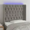 Image de vidaXL Tête de lit à LED Gris clair 103x16x118/128 cm Velours3124426