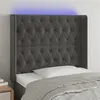 Image de vidaXL Tête de lit à LED Gris foncé 103x16x118/128 cm Velours