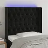 Image de vidaXL Tête de lit à LED Noir 103x16x118/128 cm Velours