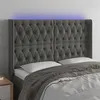 Image de vidaXL Tête de lit à LED Gris foncé 147x16x118/128 cm Velours