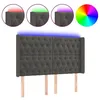 Image de vidaXL TÃªte de lit Ã  LED Gris foncÃ© 147x16x118/128 cm Velours