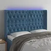 Image de vidaXL Tête de lit à LED Bleu foncé 147x16x118/128 cm Velours