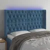 Image de Vidaxl TÃªte De Lit Ã Led Bleu FoncÃ© 147x16x118/128 Cm Velours