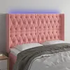 Image de vidaXL Tête de lit à LED Rose 147x16x118/128 cm Velours