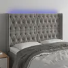 Image de vidaXL Tête de lit à LED Gris clair 163x16x118/128 cm Velours