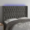Image de vidaXL Tête de lit à LED Gris foncé 163x16x118/128 cm Velours
