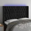 Image de vidaXL TÃªte de lit Ã  LED Noir 163x16x118/128 cm Velours