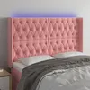 Image de vidaXL Tête de lit à LED Rose 163x16x118/128 cm Velours