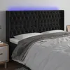 Image de vidaXL Tête de lit à LED Noir 183x16x118/128 cm Velours
