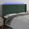 Image de Vidaxl TÃªte De Lit Ã Led Vert FoncÃ© 183x16x118/128 Cm Velours