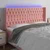 Image de vidaXL Tête de lit à LED Rose 203x16x118/128 cm Velours