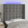 Image de vidaXL Tête de lit à LED Gris foncé 83x16x118/128 cm Tissu