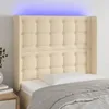Image de vidaXL TÃªte de lit Ã  LED CrÃ¨me 83x16x118/128 cm Tissu