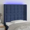 Image de vidaXL Tête de lit à LED Bleu 83x16x118/128 cm Tissu