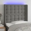 Image de vidaXL TÃªte de lit Ã  LED Gris foncÃ© 93x16x118/128 cm Tissu