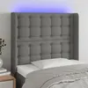 Image de vidaXL Tête de lit à LED Gris foncé 103x16x118/128 cm Tissu