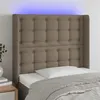Image de vidaXL Tête de lit à LED Taupe 103x16x118/128 cm Tissu