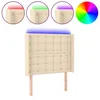 Image de vidaXL TÃªte de lit Ã  LED CrÃ¨me 103x16x118/128 cm Tissu
