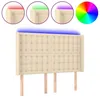 Image de vidaXL TÃªte de lit Ã  LED CrÃ¨me 147x16x118/128 cm Tissu