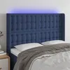 Image de vidaXL Tête de lit à LED Bleu 147x16x118/128 cm Tissu