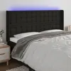 Image de vidaXL Tête de lit à LED Noir 183x16x118/128 cm Tissu